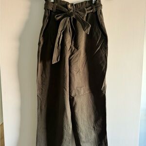Olive Green Paper Boy Pants Size LG